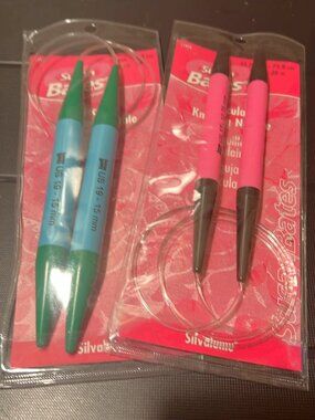Susan Bates Silvalume Circular Knitting Needles Lot - US 17 & US 19 (29”)